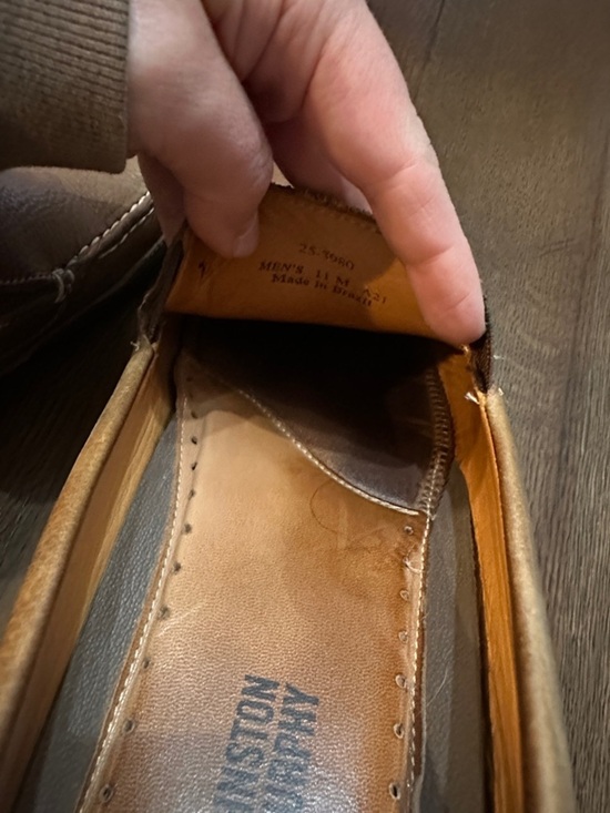 Johnston & Murphy Men’s Brown Leather Slip-On Loafers sheepskin size 11